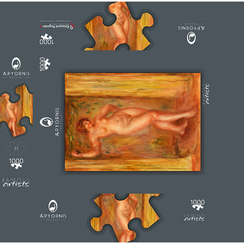 Nude with Castanets (1918) by Pierre-Auguste Renoir 1000 Jigsaw Puzzle box 3D Modell