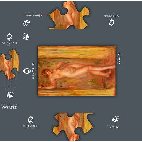 Nude with Castanets 1918 by Pierre-Auguste Renoir 100 Jigsaw Puzzle box 3D Modell