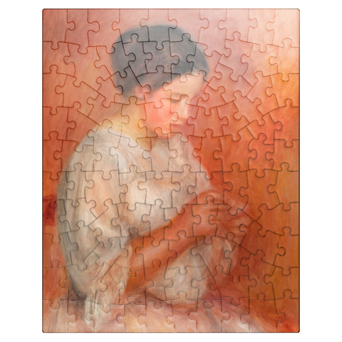 puzzleplate Woman Sewing 1908 by Pierre-Auguste Renoir 100 Jigsaw Puzzle
