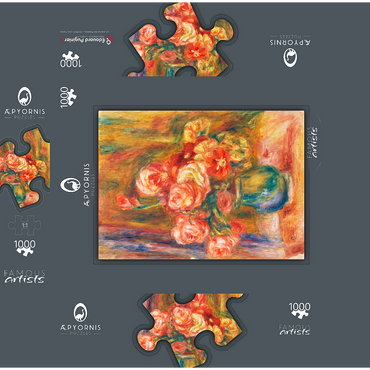 Vase of Roses (c. 1890-1900) by Pierre-Auguste Renoir 1000 Jigsaw Puzzle box 3D Modell