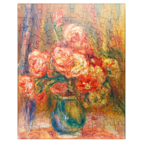 puzzleplate Vase of Roses 1890-1900 by Pierre-Auguste Renoir 100 Jigsaw Puzzle