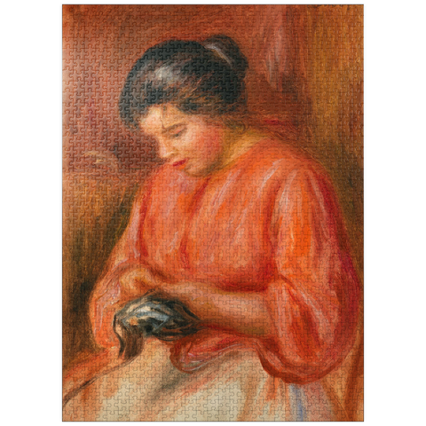 puzzleplate Girl Darning (Femme reprisant) (1909) by Pierre-Auguste Renoir 1000 Jigsaw Puzzle