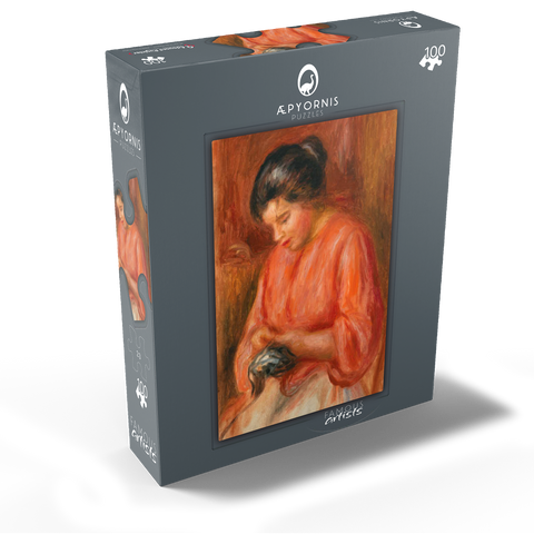 Girl Darning (Femme reprisant) 1909 by Pierre-Auguste Renoir 100 Jigsaw Puzzle box view1