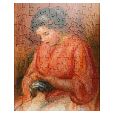 puzzleplate Girl Darning (Femme reprisant) 1909 by Pierre-Auguste Renoir 100 Jigsaw Puzzle