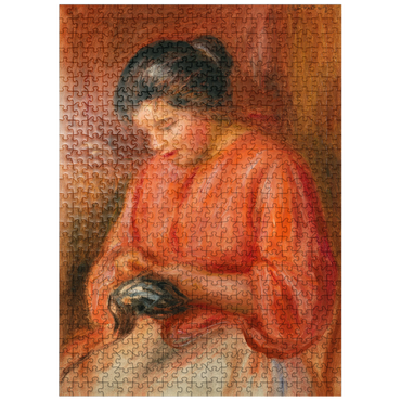 puzzleplate Girl Darning (Femme reprisant) 1909 by Pierre-Auguste Renoir 500 Jigsaw Puzzle