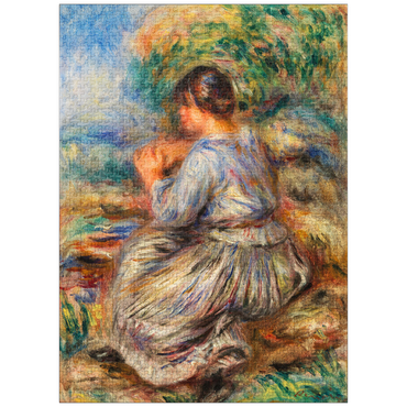 puzzleplate Girl Seated in a Landscape (Jeune fille assise dans un jardin) (1914) by Pierre-Auguste Renoir 1000 Jigsaw Puzzle