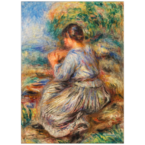 puzzleplate Girl Seated in a Landscape (Jeune fille assise dans un jardin) (1914) by Pierre-Auguste Renoir 1000 Jigsaw Puzzle