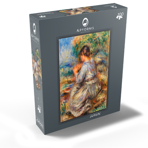 Girl Seated in a Landscape (Jeune fille assise dans un jardin) 1914 by Pierre-Auguste Renoir 100 Jigsaw Puzzle box view1