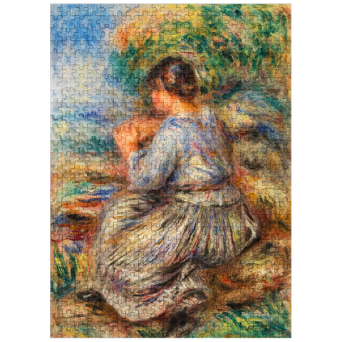 puzzleplate Girl Seated in a Landscape (Jeune fille assise dans un jardin) 1914 by Pierre-Auguste Renoir 500 Jigsaw Puzzle
