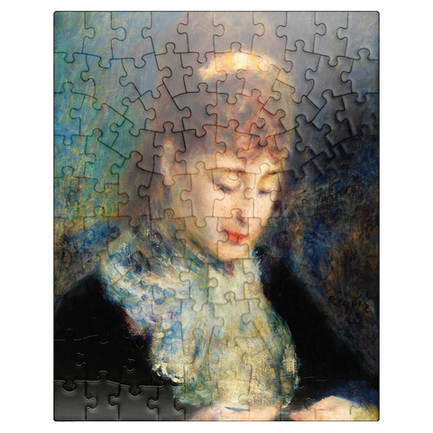 puzzleplate Woman Crocheting (Femme faisant du crochet) 1877 by Pierre-Auguste Renoir 100 Jigsaw Puzzle