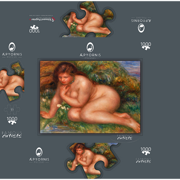 Bather Gazing at Herself in the Water (Baigneuse se mirant dans l'eau) (1910) by Pierre-Auguste Renoir 1000 Jigsaw Puzzle box 3D Modell