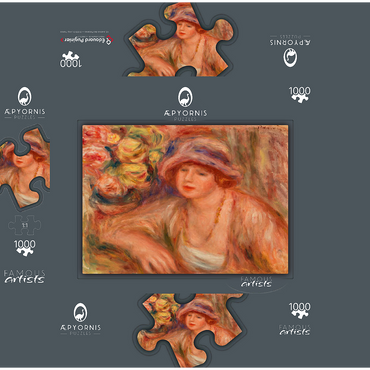 Woman Leaning (Femme accoudée) (1918) by Pierre-Auguste Renoir 1000 Jigsaw Puzzle box 3D Modell