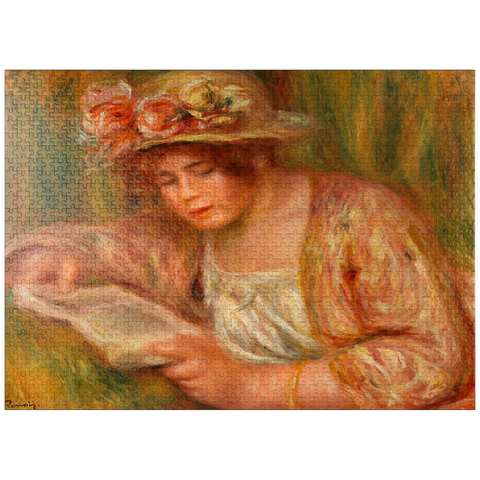 puzzleplate Andrée in a Hat, Reading (Andrée en chapeau, lisant) (1918) by Pierre-Auguste Renoir 1000 Jigsaw Puzzle