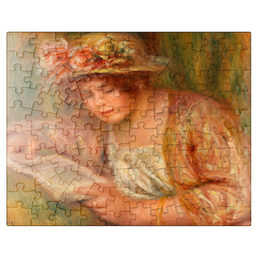 puzzleplate Andrée in a Hat Reading (Andrée en chapeau lisant) 1918 by Pierre-Auguste Renoir 100 Jigsaw Puzzle