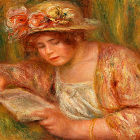 Andrée in a Hat Reading (Andrée en chapeau lisant) 1918 by Pierre-Auguste Renoir 100 Jigsaw Puzzle 3D Modell
