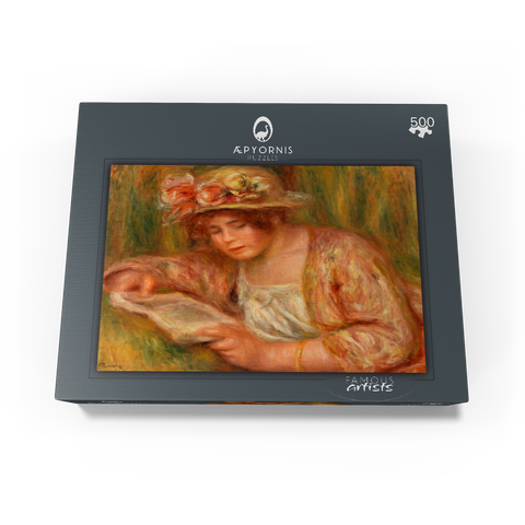 Andrée in a Hat Reading (Andrée en chapeau lisant) 1918 by Pierre-Auguste Renoir 500 Jigsaw Puzzle box view1