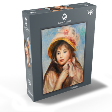 Girl with Pink Bonnet (Jeune fille au chapeau rose) (1894) by Pierre-Auguste Renoir 1000 Jigsaw Puzzle box view1