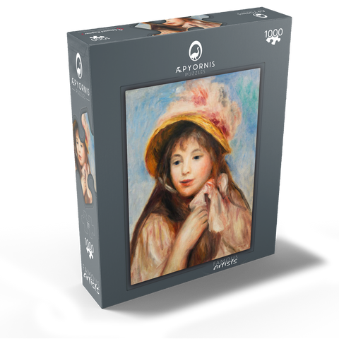 Girl with Pink Bonnet (Jeune fille au chapeau rose) (1894) by Pierre-Auguste Renoir 1000 Jigsaw Puzzle box view1