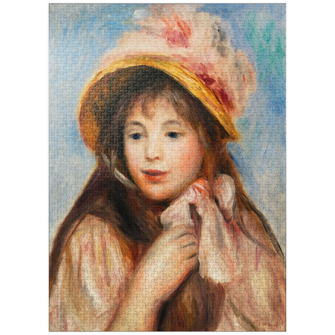 puzzleplate Girl with Pink Bonnet (Jeune fille au chapeau rose) (1894) by Pierre-Auguste Renoir 1000 Jigsaw Puzzle