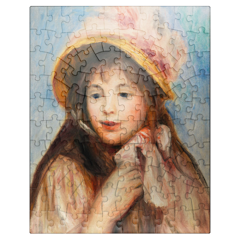puzzleplate Girl with Pink Bonnet (Jeune fille au chapeau rose) 1894 by Pierre-Auguste Renoir 100 Jigsaw Puzzle