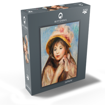 Girl with Pink Bonnet (Jeune fille au chapeau rose) 1894 by Pierre-Auguste Renoir 500 Jigsaw Puzzle box view1