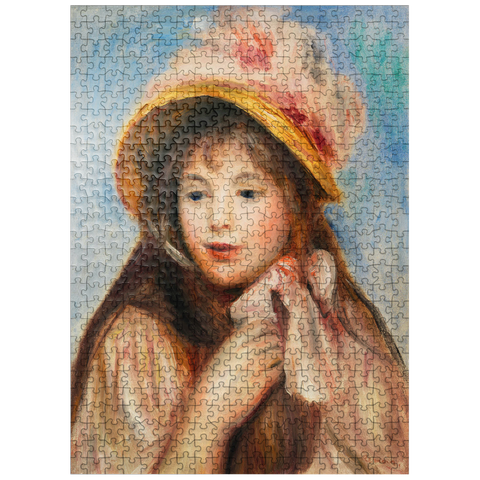 puzzleplate Girl with Pink Bonnet (Jeune fille au chapeau rose) 1894 by Pierre-Auguste Renoir 500 Jigsaw Puzzle