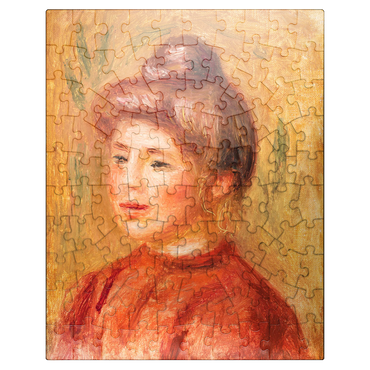 puzzleplate Bust of Woman in Red (Buste de femme en rouge) 1905-1908 by Pierre-Auguste Renoir 100 Jigsaw Puzzle