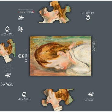 Babys Head (Tête denfant profil à gauche) 1895 by Pierre-Auguste Renoir 100 Jigsaw Puzzle box 3D Modell