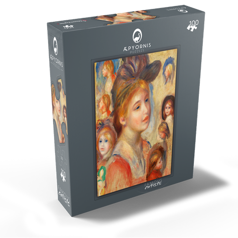 Study of Girls Heads (Étude de têtes de jeunes filles) 1893 by Pierre-Auguste Renoir 100 Jigsaw Puzzle box view1