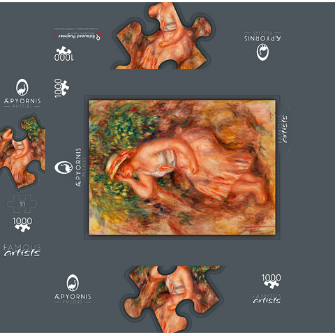 Woman Daydreaming (Rêveuse) (1913) by Pierre-Auguste Renoir 1000 Jigsaw Puzzle box 3D Modell