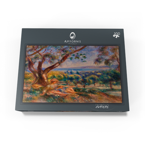 Landscape with Figures near Cagnes (Paysage avec figures environs de Cagnes) 1910 by Pierre-Auguste Renoir 100 Jigsaw Puzzle box view1