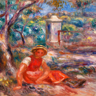 Girl at the Foot of a Tree (Fillette au pied dun arbre) 1914 by Pierre-Auguste Renoir 100 Jigsaw Puzzle 3D Modell