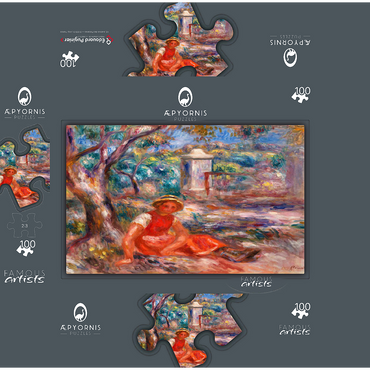 Girl at the Foot of a Tree (Fillette au pied dun arbre) 1914 by Pierre-Auguste Renoir 100 Jigsaw Puzzle box 3D Modell