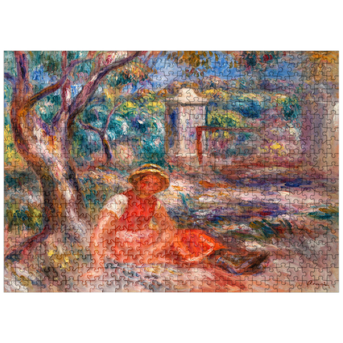 puzzleplate Girl at the Foot of a Tree (Fillette au pied dun arbre) 1914 by Pierre-Auguste Renoir 500 Jigsaw Puzzle