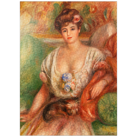 puzzleplate Portrait of Misia Sert (Jeune femme au griffon) (1907) by Pierre-Auguste Renoir 1000 Jigsaw Puzzle
