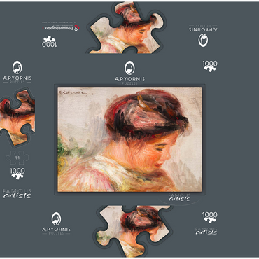 Head of Young Girl (Tête de jeune fille) (1905-1908) by Pierre-Auguste Renoir 1000 Jigsaw Puzzle box 3D Modell