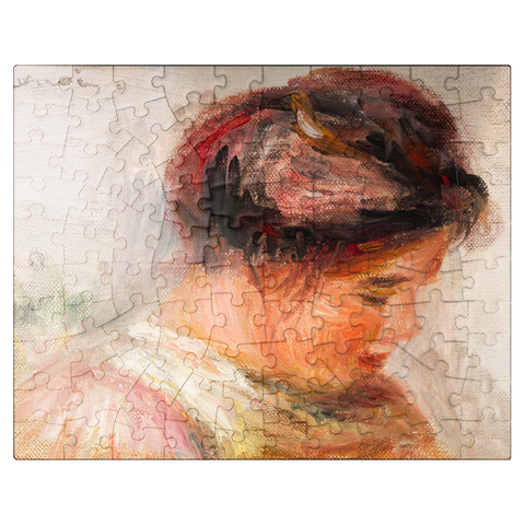 puzzleplate Head of Young Girl (Tête de jeune fille) 1905-1908 by Pierre-Auguste Renoir 100 Jigsaw Puzzle