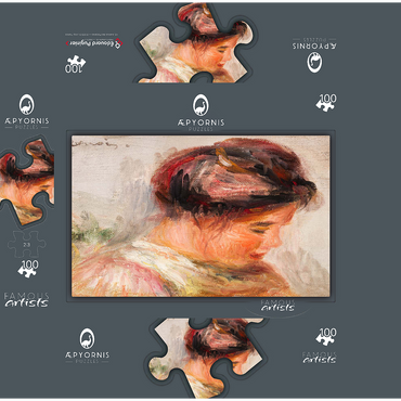 Head of Young Girl (Tête de jeune fille) 1905-1908 by Pierre-Auguste Renoir 100 Jigsaw Puzzle box 3D Modell