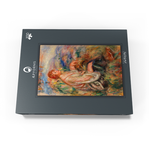 Woman in Tulle Blouse and Black Skirt (Femme en blouse de tulle et en jupe noire dans un paysage) 1917 by Pierre-Auguste Renoir 100 Jigsaw Puzzle box view1