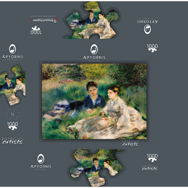 On the Grass (Jeunes femmes assises dans l'herbe) (1873) by Pierre-Auguste Renoir 1000 Jigsaw Puzzle box 3D Modell