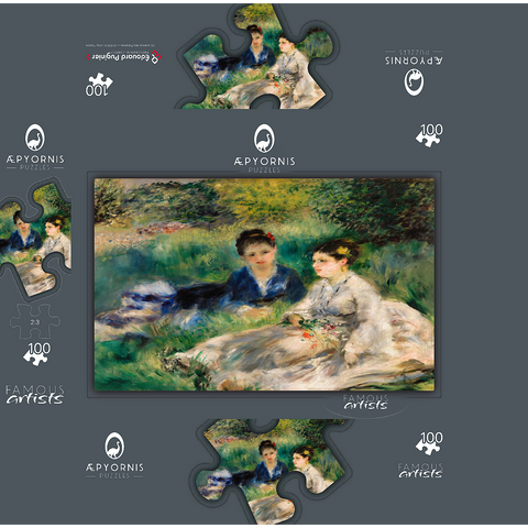 On the Grass (Jeunes femmes assises dans lherbe) 1873 by Pierre-Auguste Renoir 100 Jigsaw Puzzle box 3D Modell