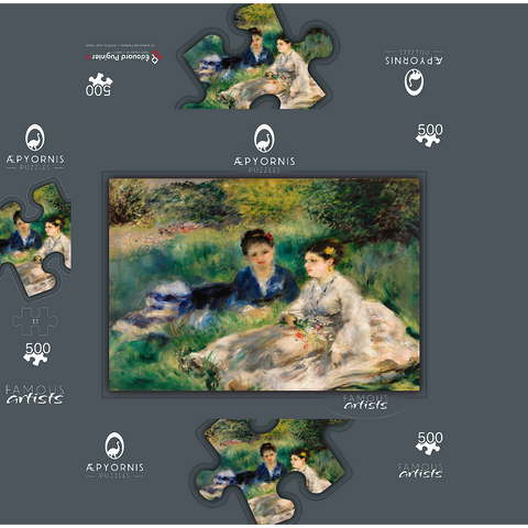 On the Grass (Jeunes femmes assises dans lherbe) 1873 by Pierre-Auguste Renoir 500 Jigsaw Puzzle box 3D Modell
