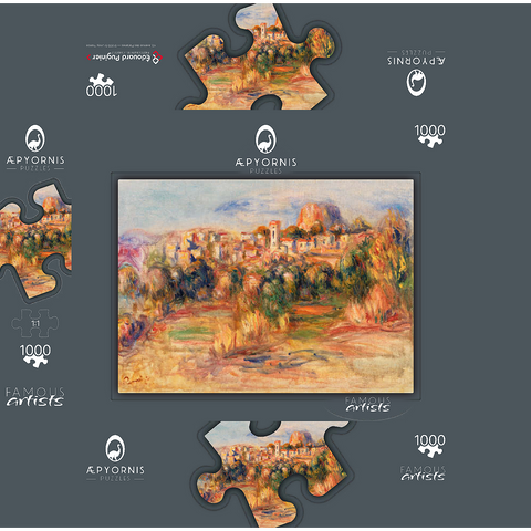 Landscape, La Gaude (Paysage, La Gaude) (1910) by Pierre-Auguste Renoir 1000 Jigsaw Puzzle box 3D Modell