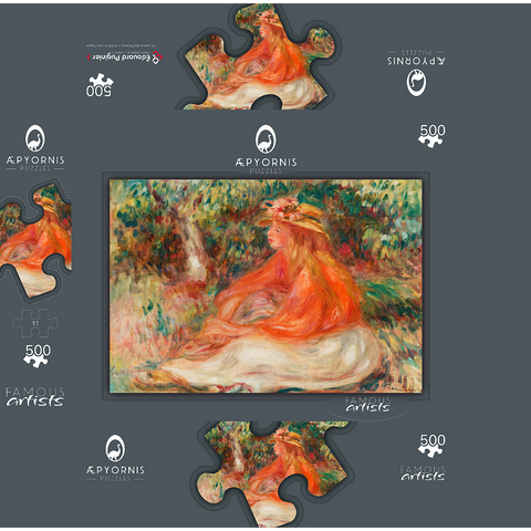 Seated Woman (Femme assise) 1910 by Pierre-Auguste Renoir 500 Jigsaw Puzzle box 3D Modell