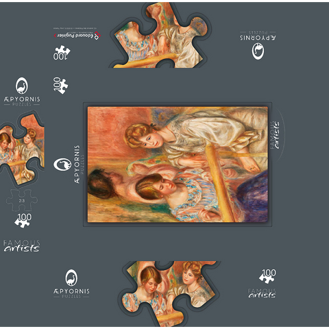 Embroiderers (Les Brodeuses) 1902 by Pierre-Auguste Renoir 100 Jigsaw Puzzle box 3D Modell