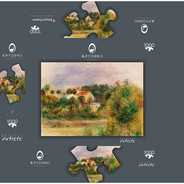 Houses in a Park (Maisons dans un parc) (1911) by Pierre-Auguste Renoir 1000 Jigsaw Puzzle box 3D Modell