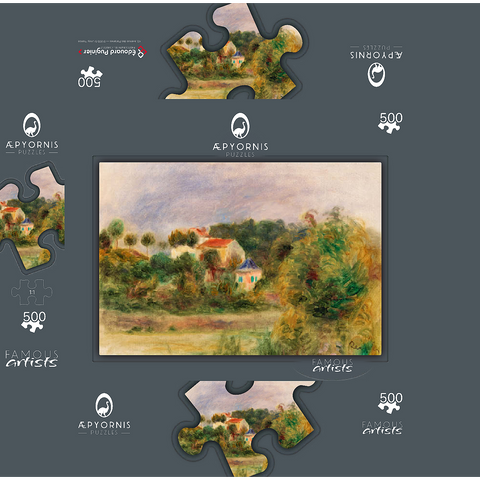 Houses in a Park (Maisons dans un parc) 1911 by Pierre-Auguste Renoir 500 Jigsaw Puzzle box 3D Modell