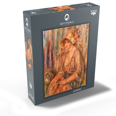 Woman in Muslin Dress (Femme en robe de mousseline) (1917) by Pierre-Auguste Renoir 1000 Jigsaw Puzzle box view1