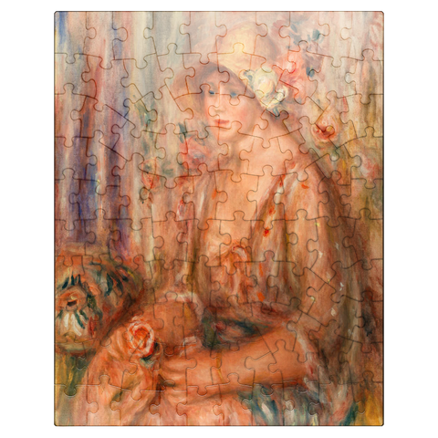 puzzleplate Woman in Muslin Dress (Femme en robe de mousseline) 1917 by Pierre-Auguste Renoir 100 Jigsaw Puzzle