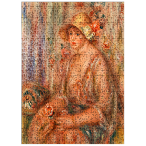 puzzleplate Woman in Muslin Dress (Femme en robe de mousseline) 1917 by Pierre-Auguste Renoir 500 Jigsaw Puzzle